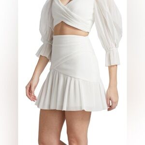 ZIMMERMANN Wild Botanica Wrap-Effect Plissé-Woven Mini Skirt Zimmermann Size 2